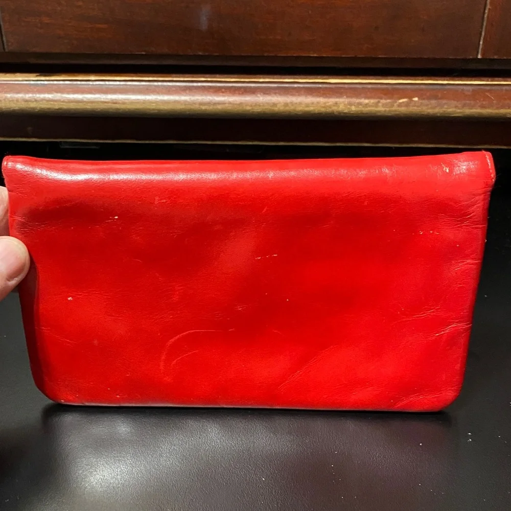Red vintage Ugo Crespi Leather Clutch wallet